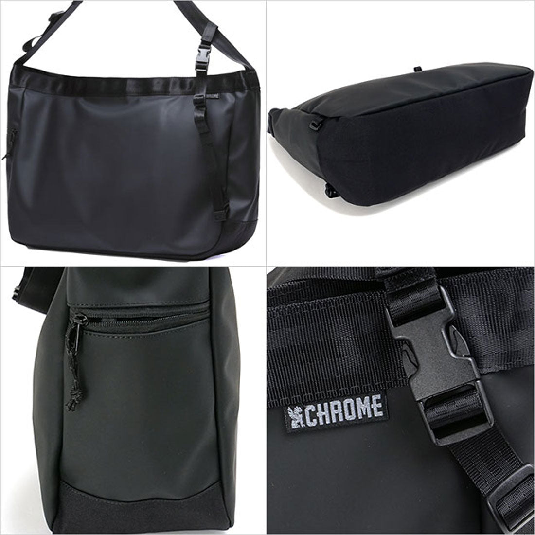 Chrome 26L Newspaper Messenger Matt-Black [JP197MTBK]