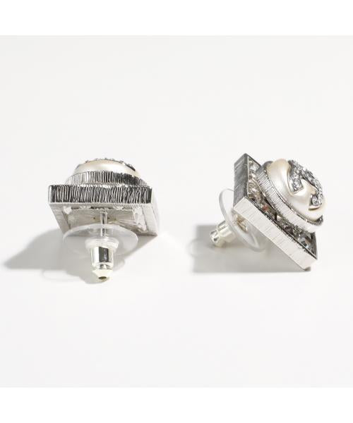 シャネル CHANEL CHANEL ピアス ABA641 B10757 スクエア メタル パール （NN590/シルバー他） NN590/シルバー他