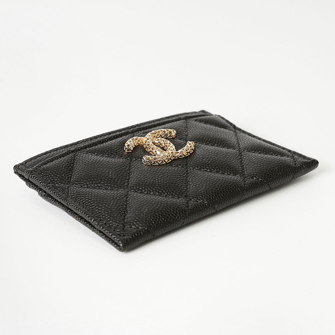 シャネルキャビアスキン Chanel Card Case Caviar Skin Card Case Black
