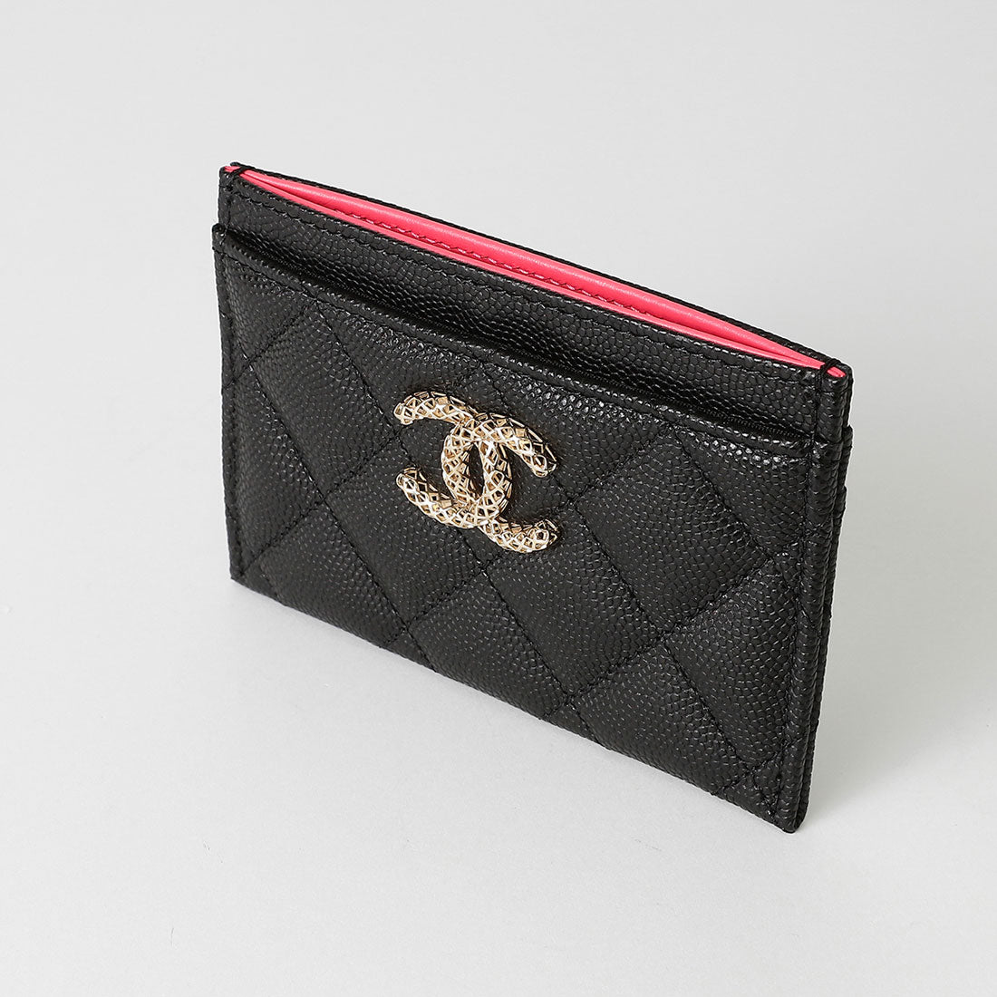 シャネルキャビアスキン Chanel Card Case Caviar Skin Card Case Black