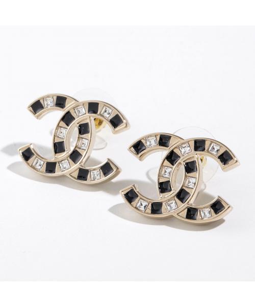 Chanel CHANEL CHANEL Earrings ABE808 B19204 rhinestone Coco Mark