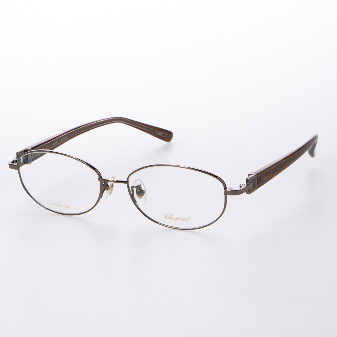 ショパール Chopard メガネ 眼鏡 アイウェア レディース メンズ,グレイッシュブラウン/ゴールドストライプ