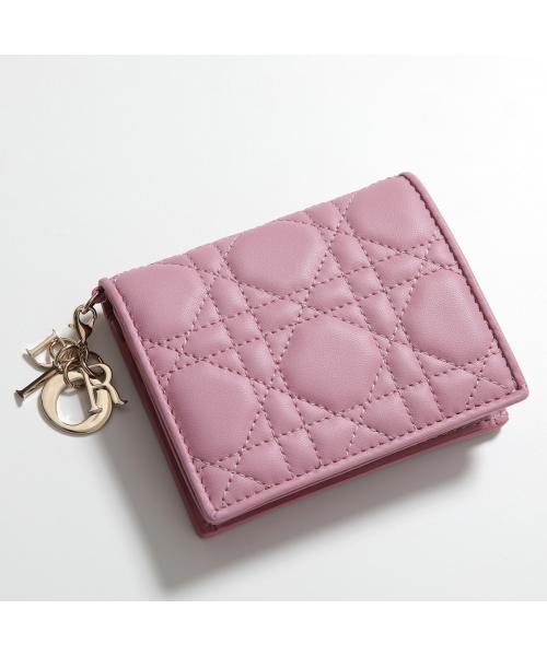 ディオール Dior Dior 二つ折り財布 S0178ONMJ レザー カナージュ ミニ財布 （900/Noirブラック×ゴールド） 900/Noirブラック×ゴールド