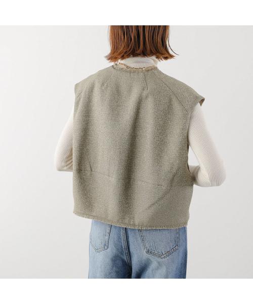 シニヨン CHIGNON CHIGNON ベスト 4654-037MK ツイード フリンジ ジレ （カーキ） カーキ