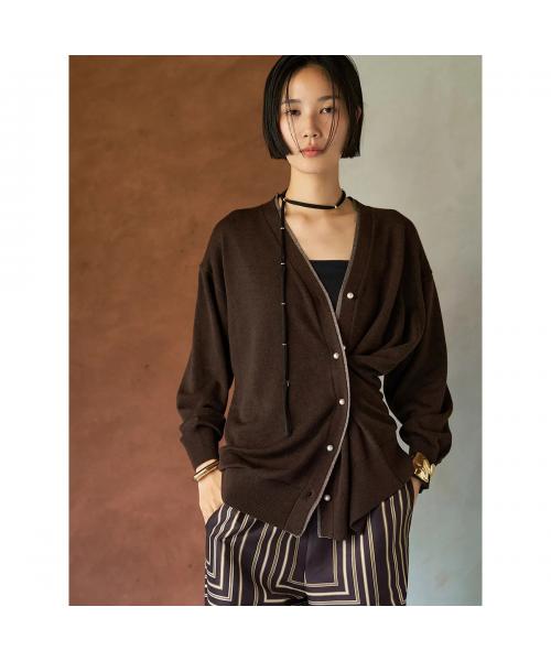 シニヨン CHIGNON CHIGNON カーディガン 9854-078JR パールボタン 2WAY ニット （ブラウン） ブラウン
