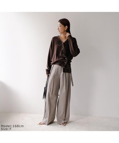 シニヨン CHIGNON CHIGNON カーディガン 9854-078JR パールボタン 2WAY ニット （ブラウン） ブラウン