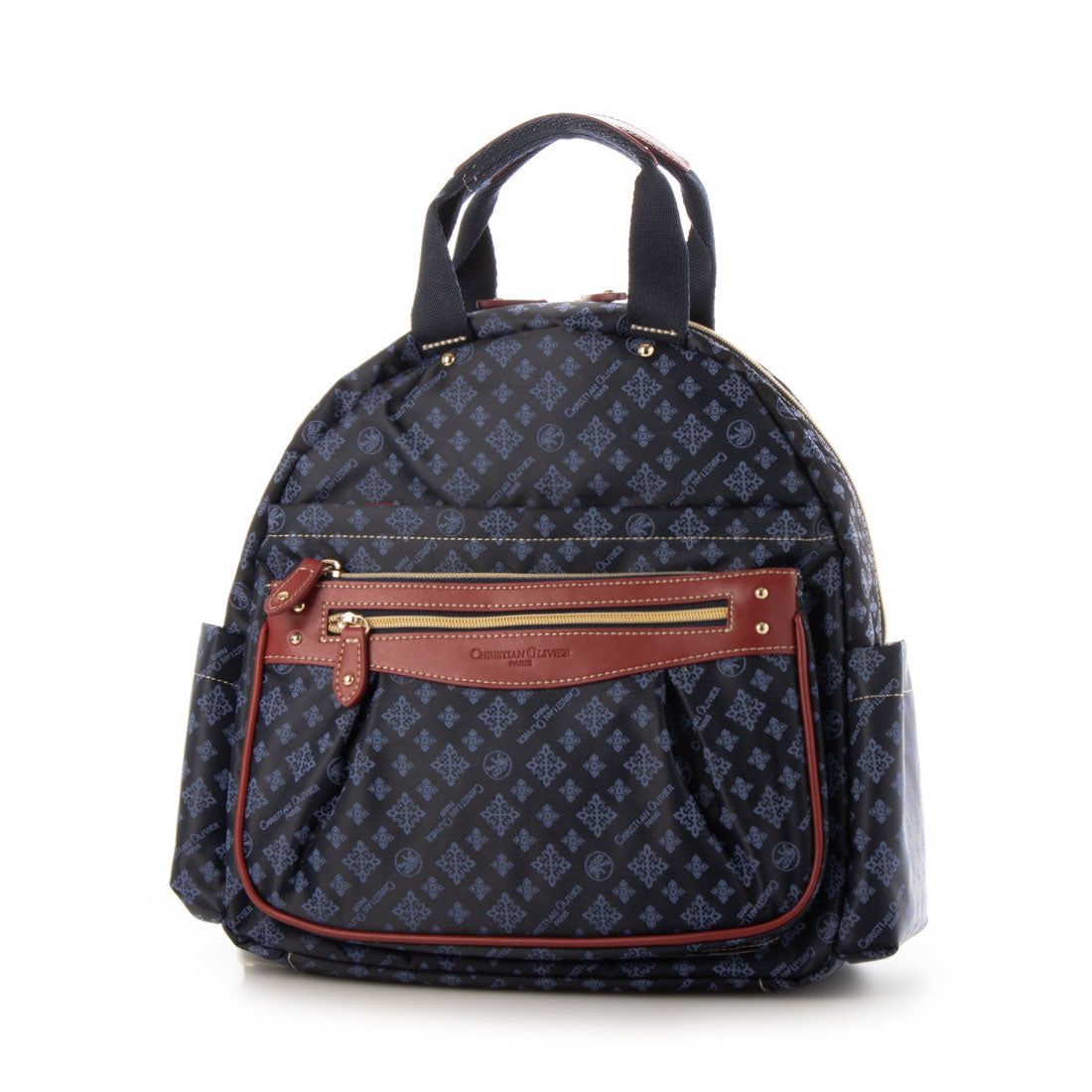 CHRISTIAN OLIVIER PARIS 2-handle backpack, multi-functional, water-repellent, monogram, jacquard weave