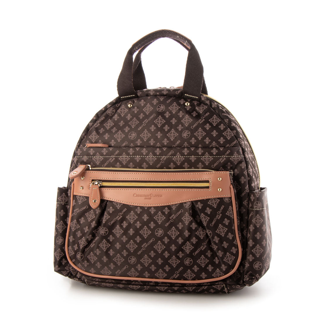 CHRISTIAN OLIVIER PARIS 2-handle backpack, multi-functional, water-repellent, monogram, jacquard weave