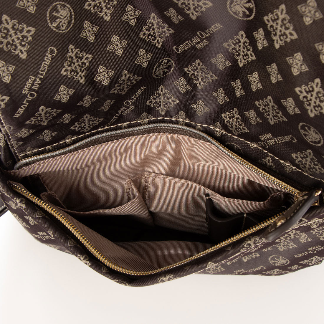 CHRISTIAN OLIVIER PARIS 3-Way Shoulder Backpack, Water-Repellent, Monogram, Jacquard Weave