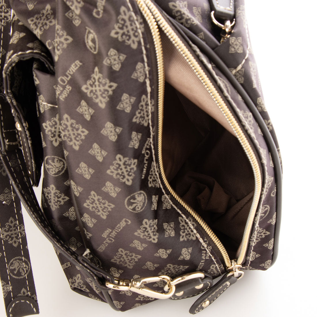 CHRISTIAN OLIVIER PARIS 3-Way Shoulder Backpack, Water-Repellent, Monogram, Jacquard Weave