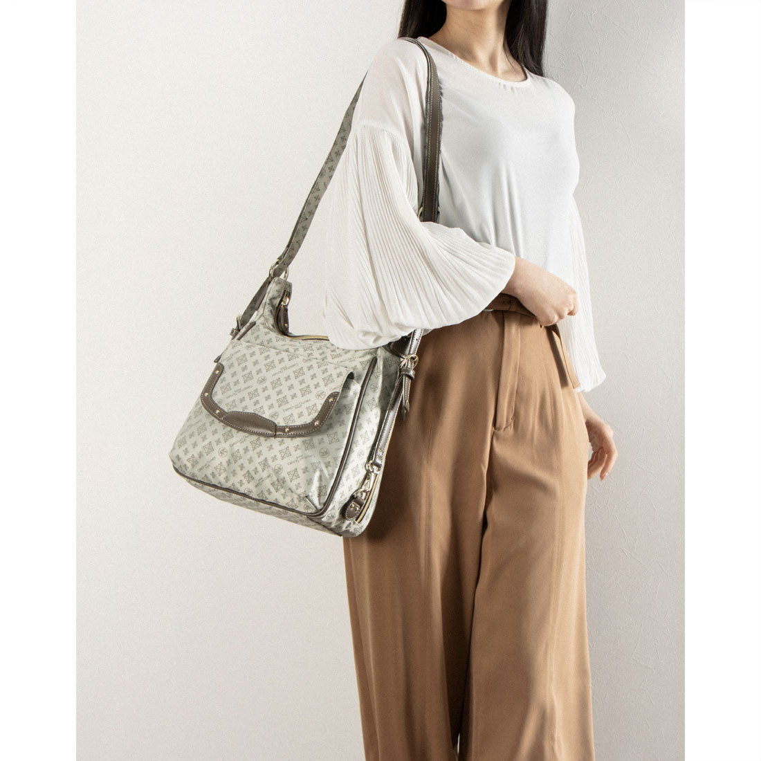 CHRISTIAN OLIVIER PARIS 3-Way Shoulder Backpack, Water-Repellent, Monogram, Jacquard Weave