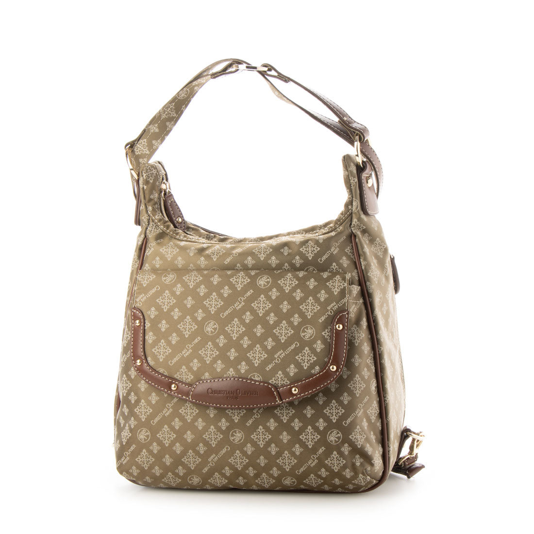 CHRISTIAN OLIVIER PARIS 3-Way Shoulder Backpack, Water-Repellent, Monogram, Jacquard Weave