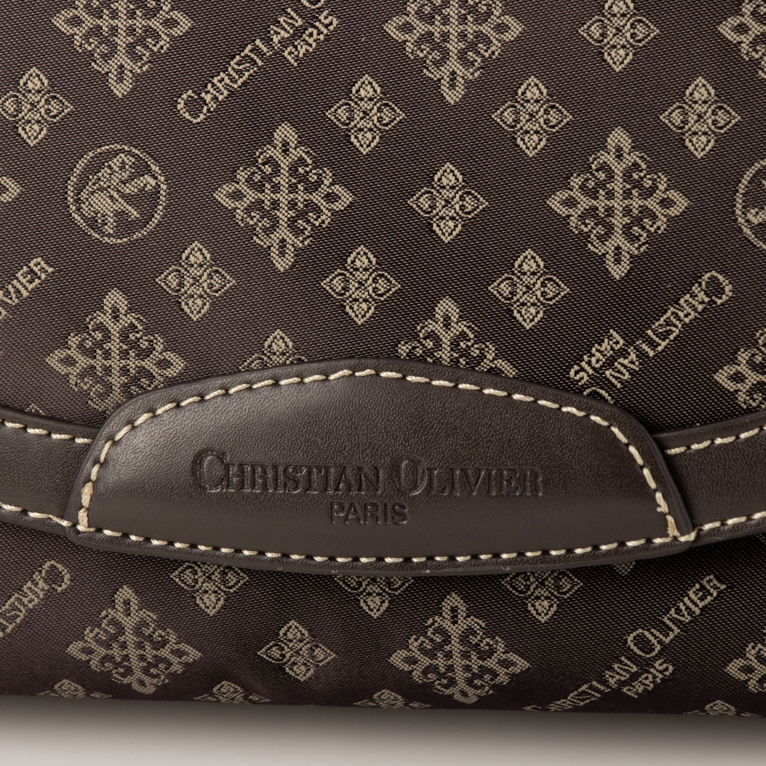 CHRISTIAN OLIVIER PARIS Wallet Shoulder Bag 2-Way Handbag Water Repellent Monogram Jacquard Weave