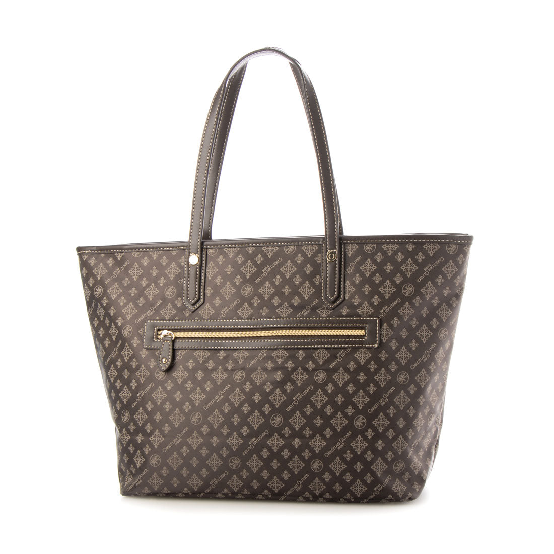 CHRISTIAN OLIVIER PARIS Tote Bag A4 Size Water Repellent Monogram Jacquard Weave