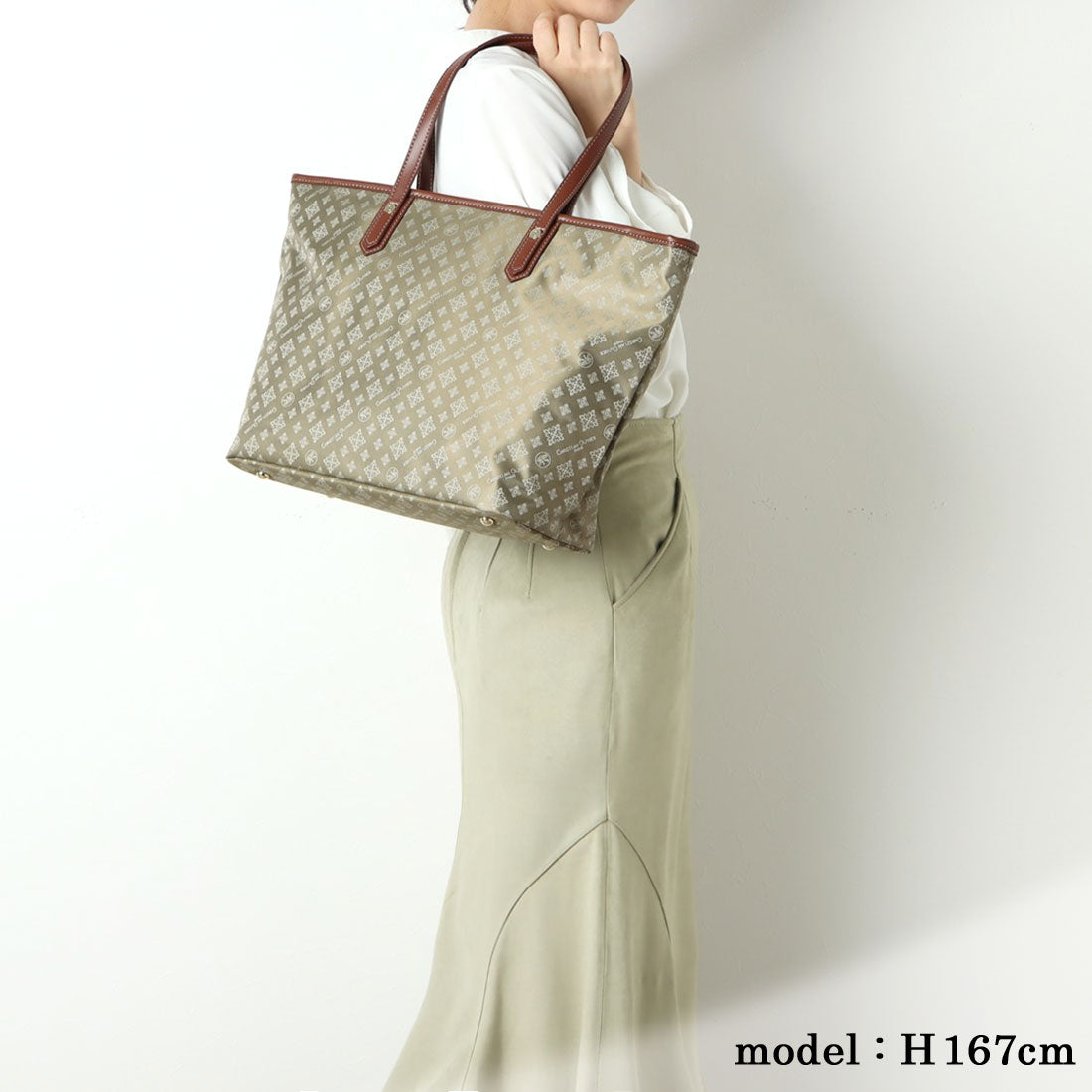 CHRISTIAN OLIVIER PARIS Tote Bag A4 Size Water Repellent Monogram Jacquard Weave