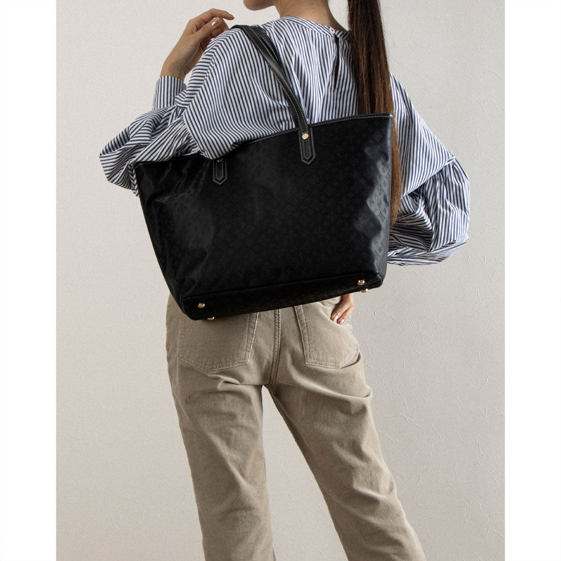 CHRISTIAN OLIVIER PARIS Tote Bag A4 Size Water Repellent Monogram Jacquard Weave