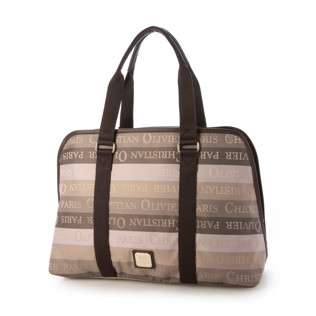 CHRISTIAN OLIVIER PARIS Aori Boston Bag Water-Repellent Lightweight Striped Pattern