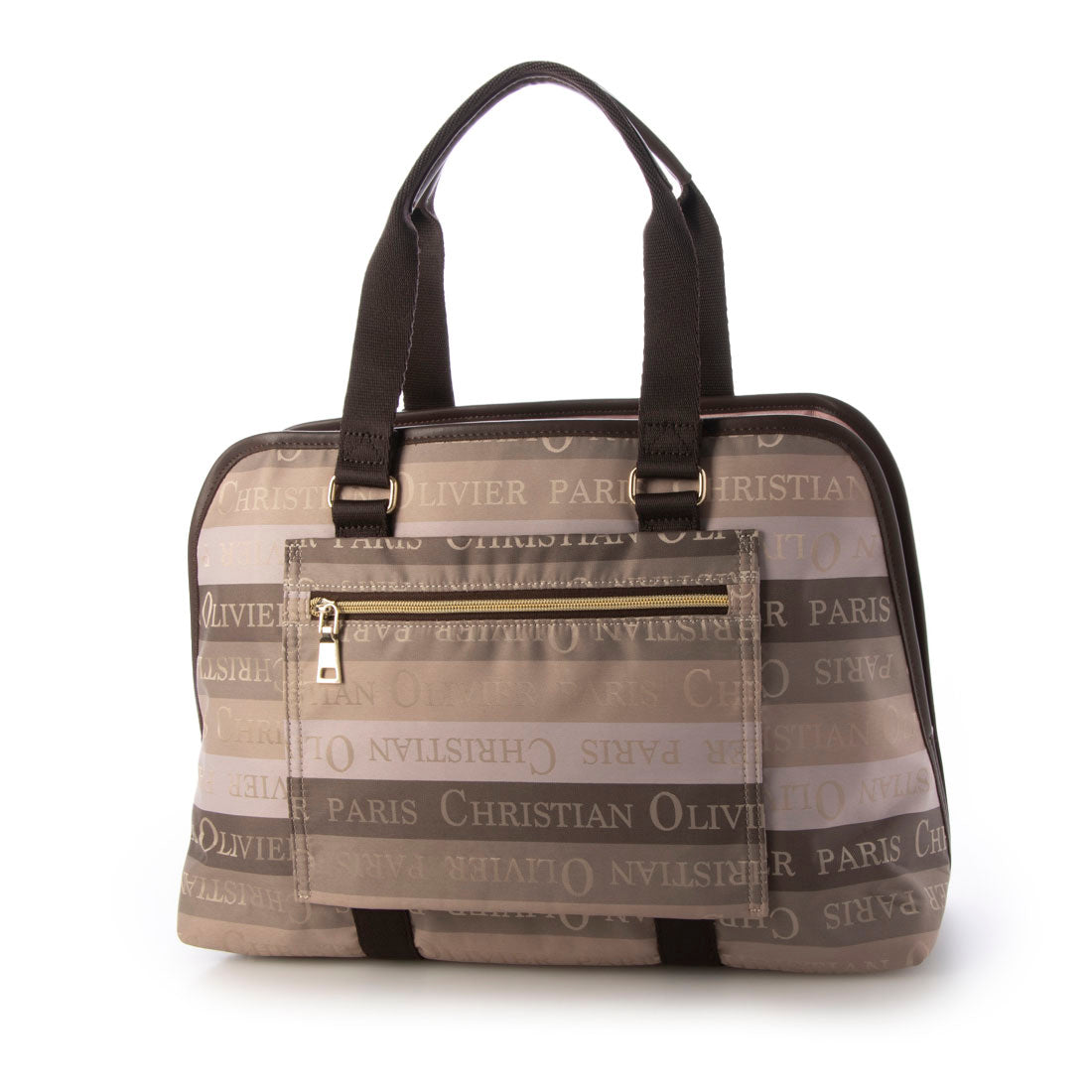 CHRISTIAN OLIVIER PARIS Aori Boston Bag Water-Repellent Lightweight Striped Pattern