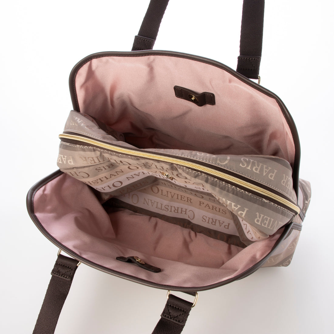 CHRISTIAN OLIVIER PARIS Aori Boston Bag Water-Repellent Lightweight Striped Pattern