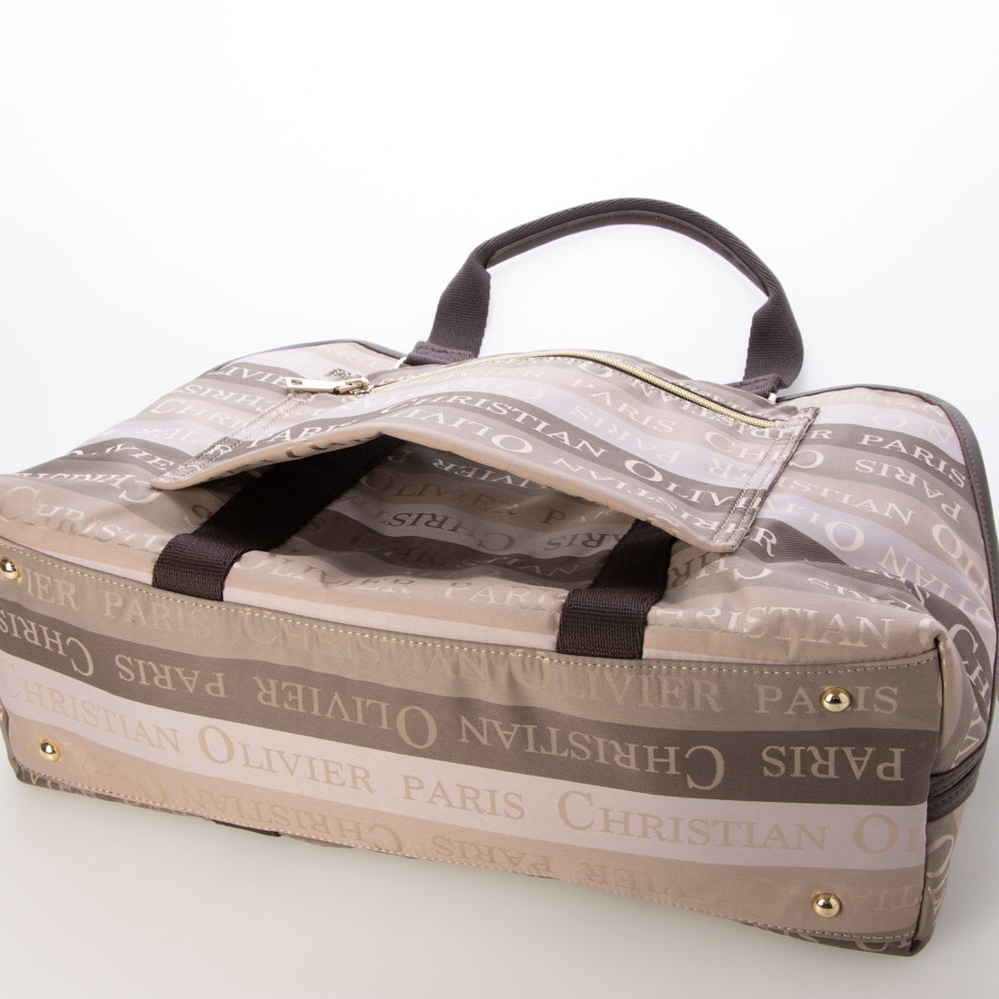 CHRISTIAN OLIVIER PARIS Aori Boston Bag Water-Repellent Lightweight Striped Pattern