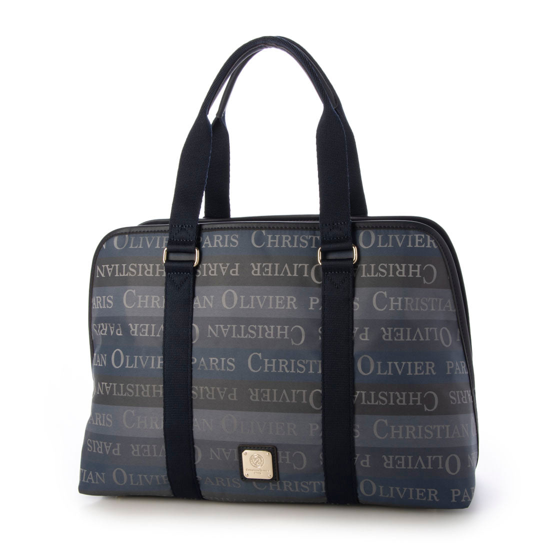 CHRISTIAN OLIVIER PARIS Aori Boston Bag Water-Repellent Lightweight Striped Pattern