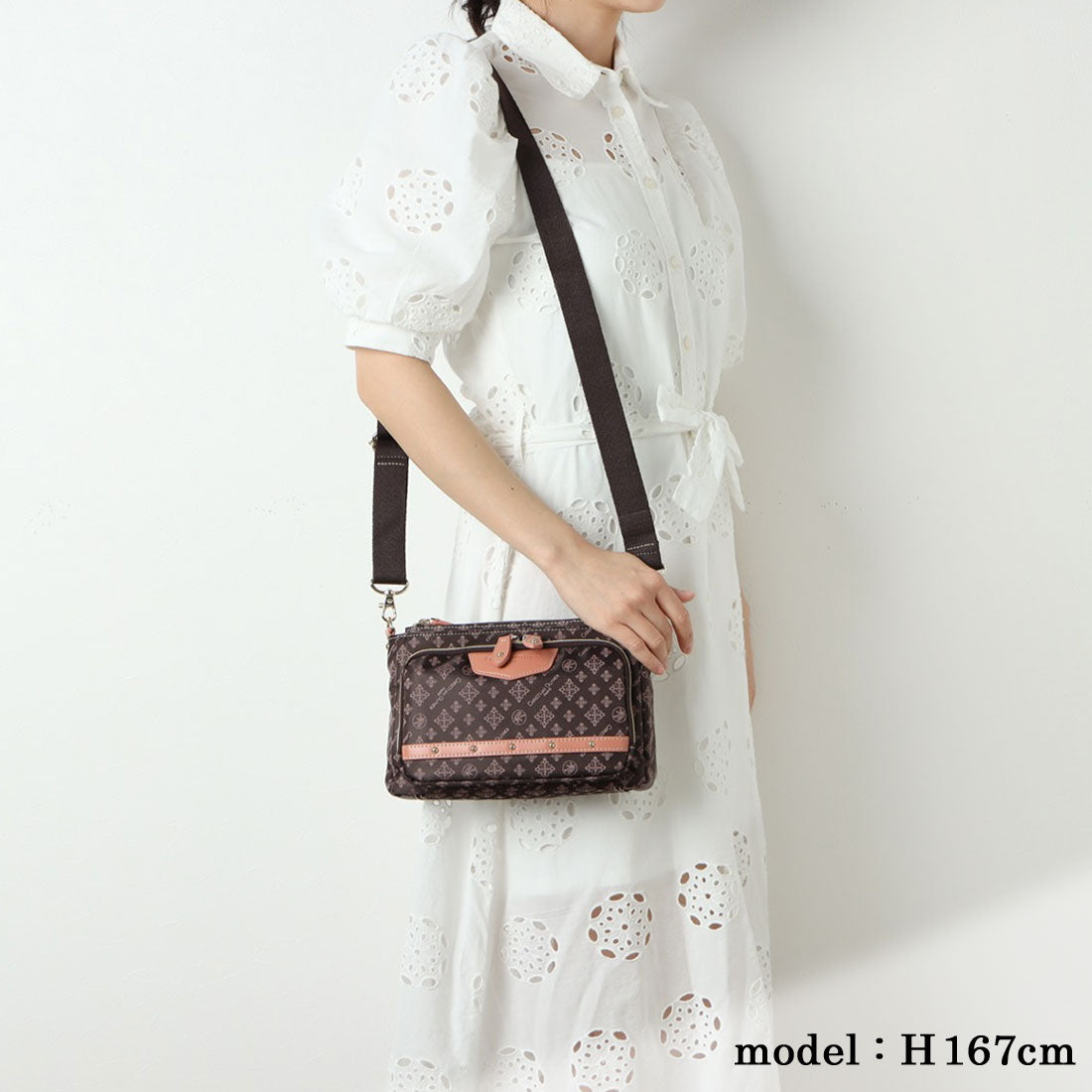 CHRISTIAN OLIVIER PARIS Wallet Pochette 2-Way Shoulder Water Repellent Monogram Jacquard Weave