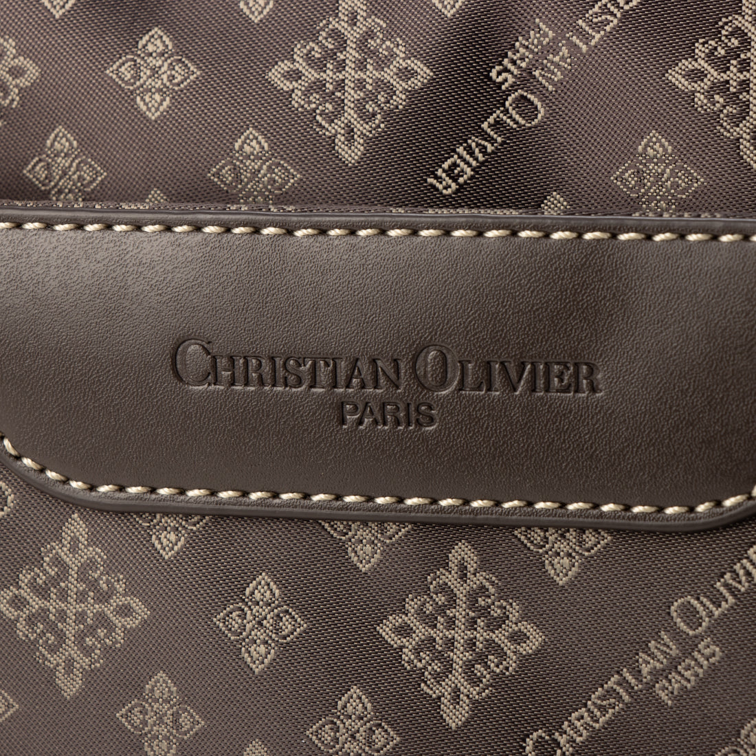 CHRISTIAN OLIVIER PARIS flap design shoulder bag, water repellent, monogram, jacquard weave