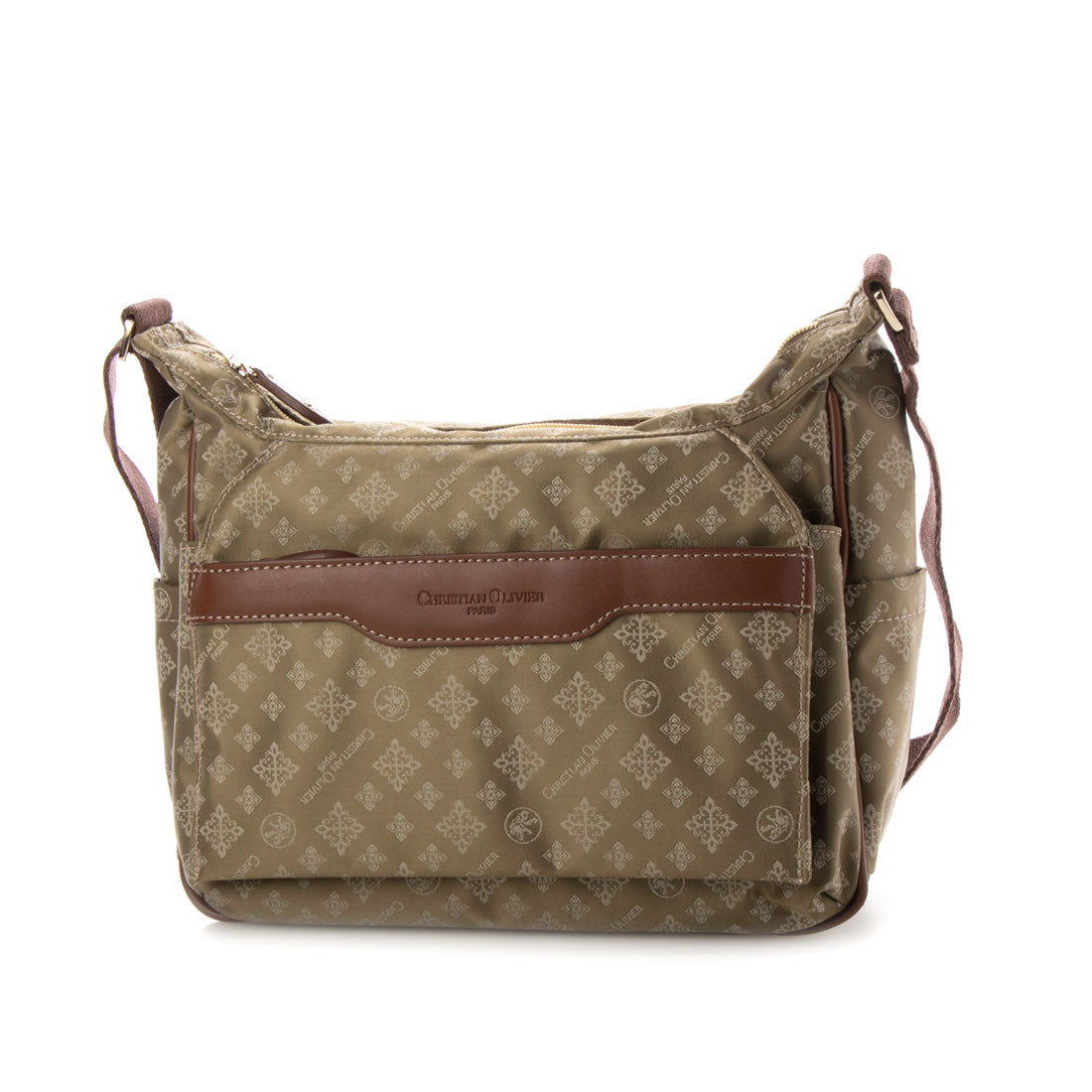 CHRISTIAN OLIVIER PARIS flap design shoulder bag, water repellent, monogram, jacquard weave