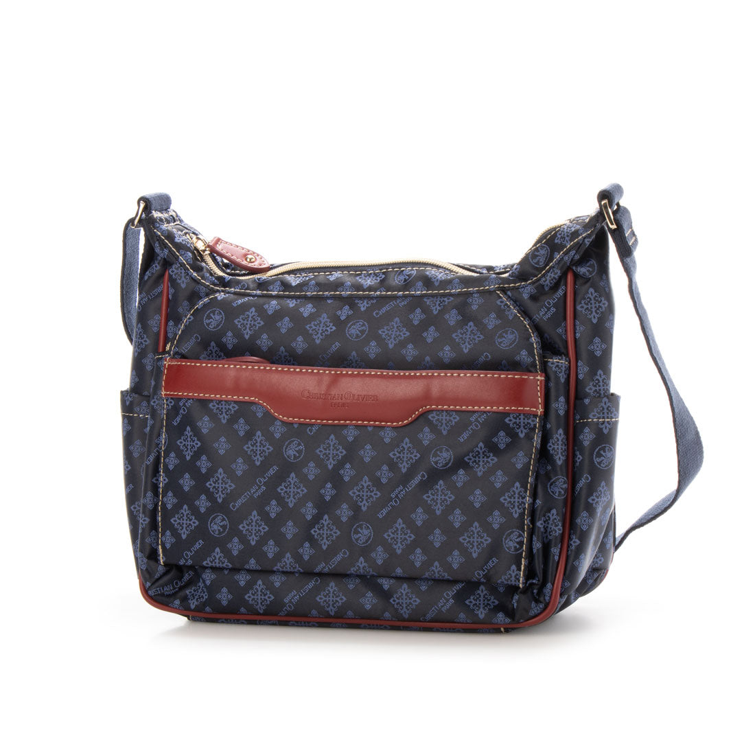 CHRISTIAN OLIVIER PARIS flap design shoulder bag, water repellent, monogram, jacquard weave