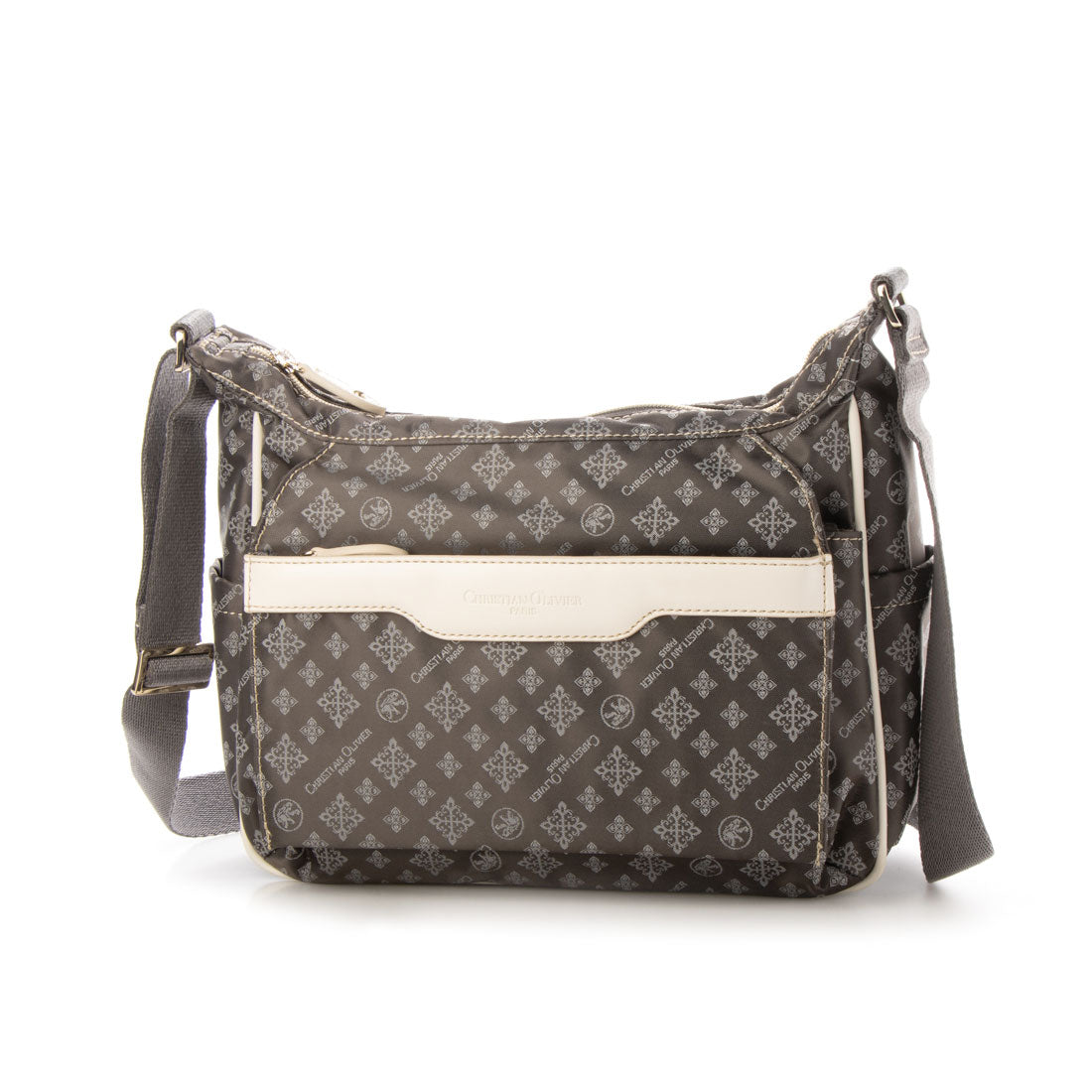 CHRISTIAN OLIVIER PARIS flap design shoulder bag, water repellent, monogram, jacquard weave
