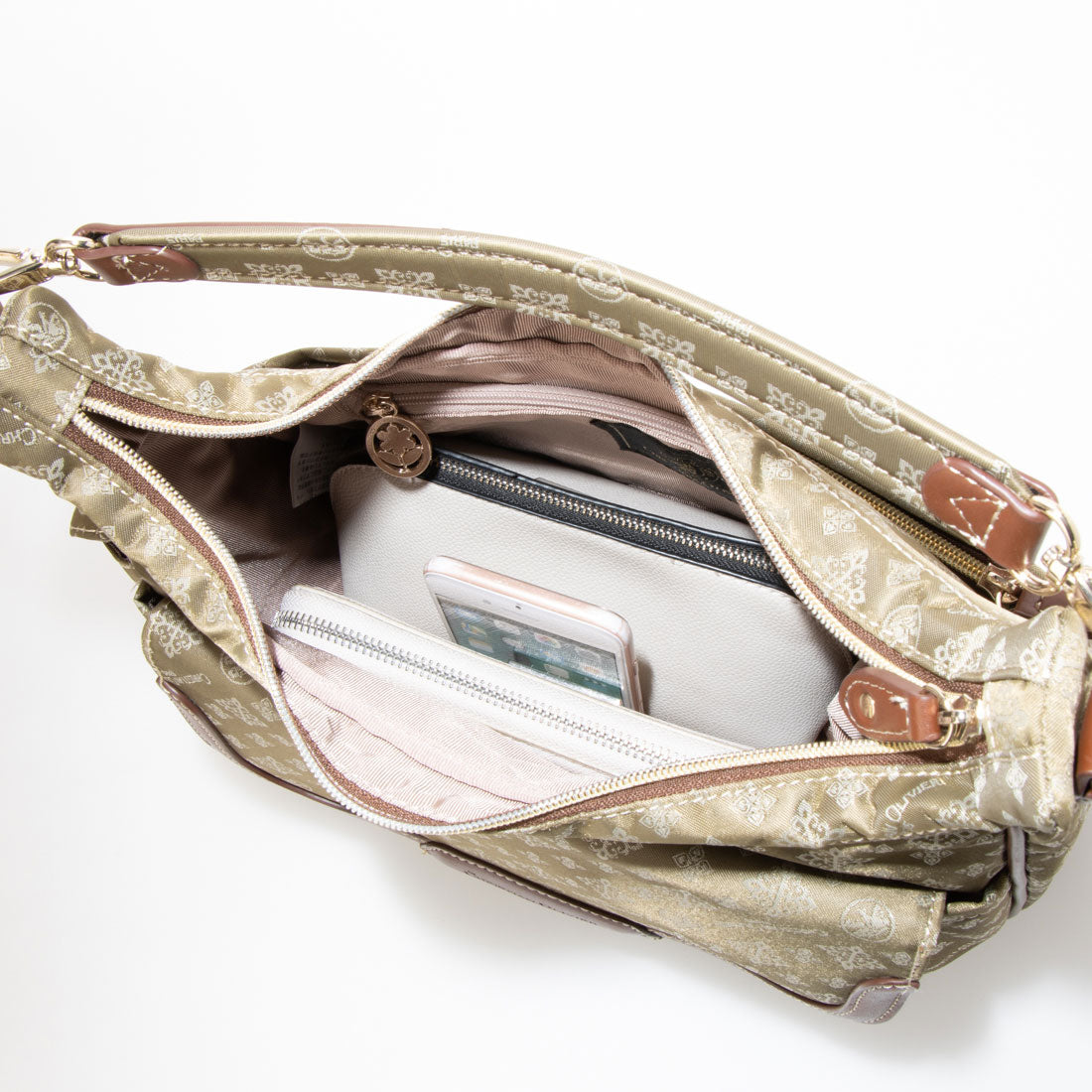 CHRISTIAN OLIVIER PARIS Shoulder bag, 2-way handbag, water repellent, monogram, jacquard weave