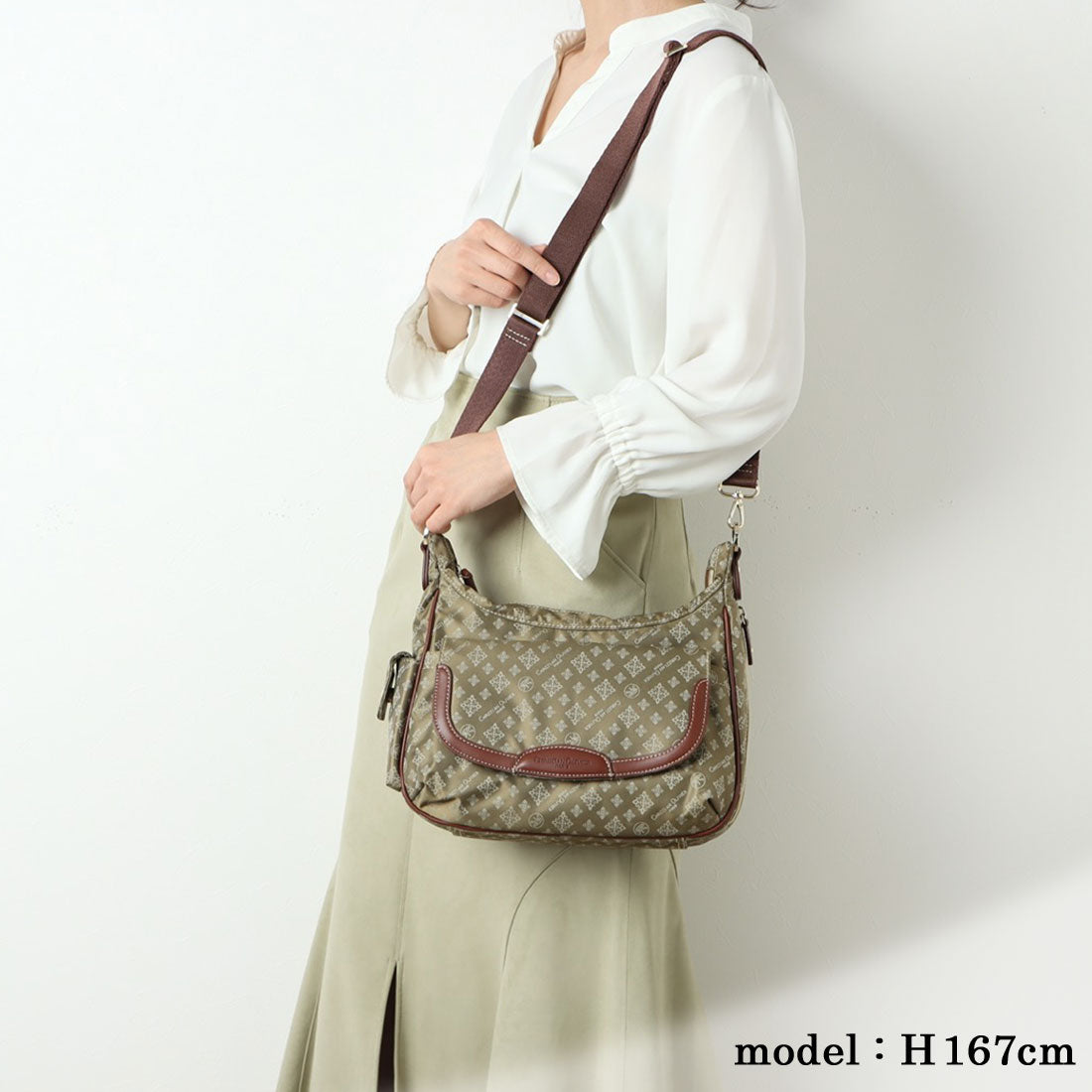 CHRISTIAN OLIVIER PARIS Shoulder bag, 2-way handbag, water repellent, monogram, jacquard weave