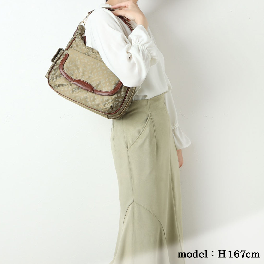CHRISTIAN OLIVIER PARIS Shoulder bag, 2-way handbag, water repellent, monogram, jacquard weave