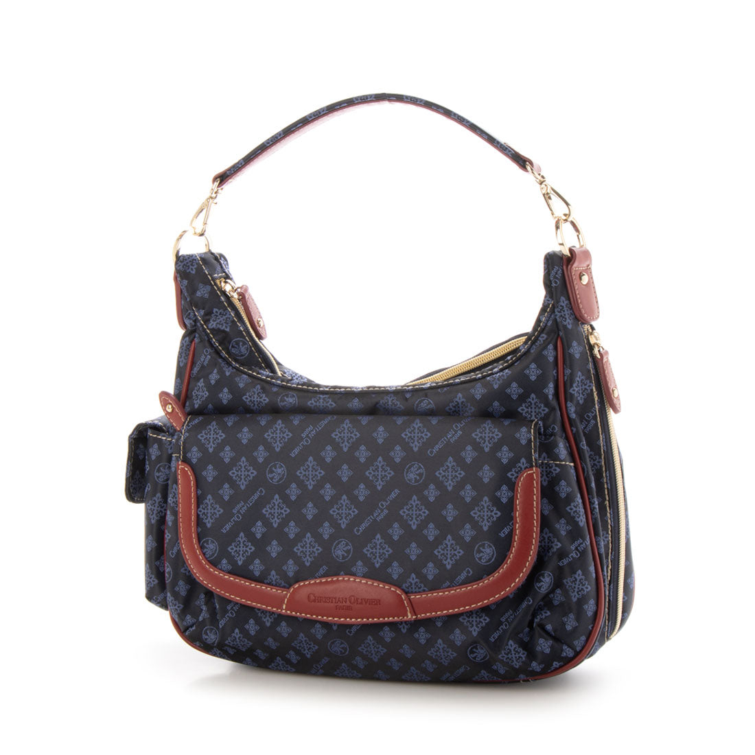 CHRISTIAN OLIVIER PARIS Shoulder bag, 2-way handbag, water repellent, monogram, jacquard weave