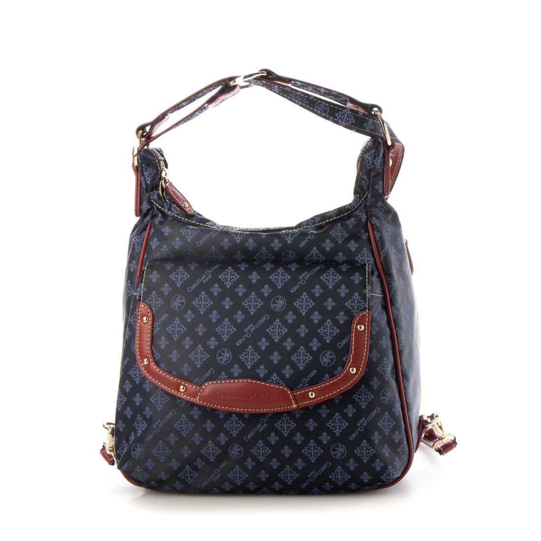 CHRISTIAN OLIVIER PARIS 3-Way Shoulder Backpack, Water-Repellent, Monogram, Jacquard Weave