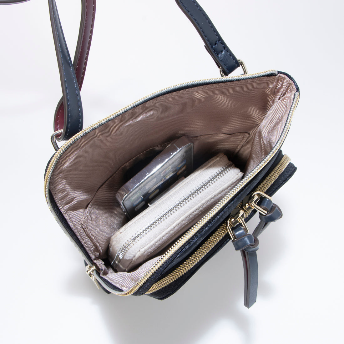 CHRISTIAN OLIVIER PARIS Vertical Multi-Pouch Water Repellent Monogram Jacquard Weave