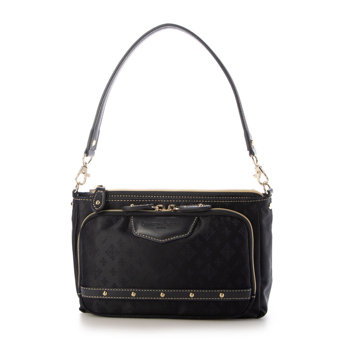 CHRISTIAN OLIVIER PARIS お財布ポシェット ２Wayショルダー はっ水 モノグラム ジャガード織,インクネイビー（INK NAVY）