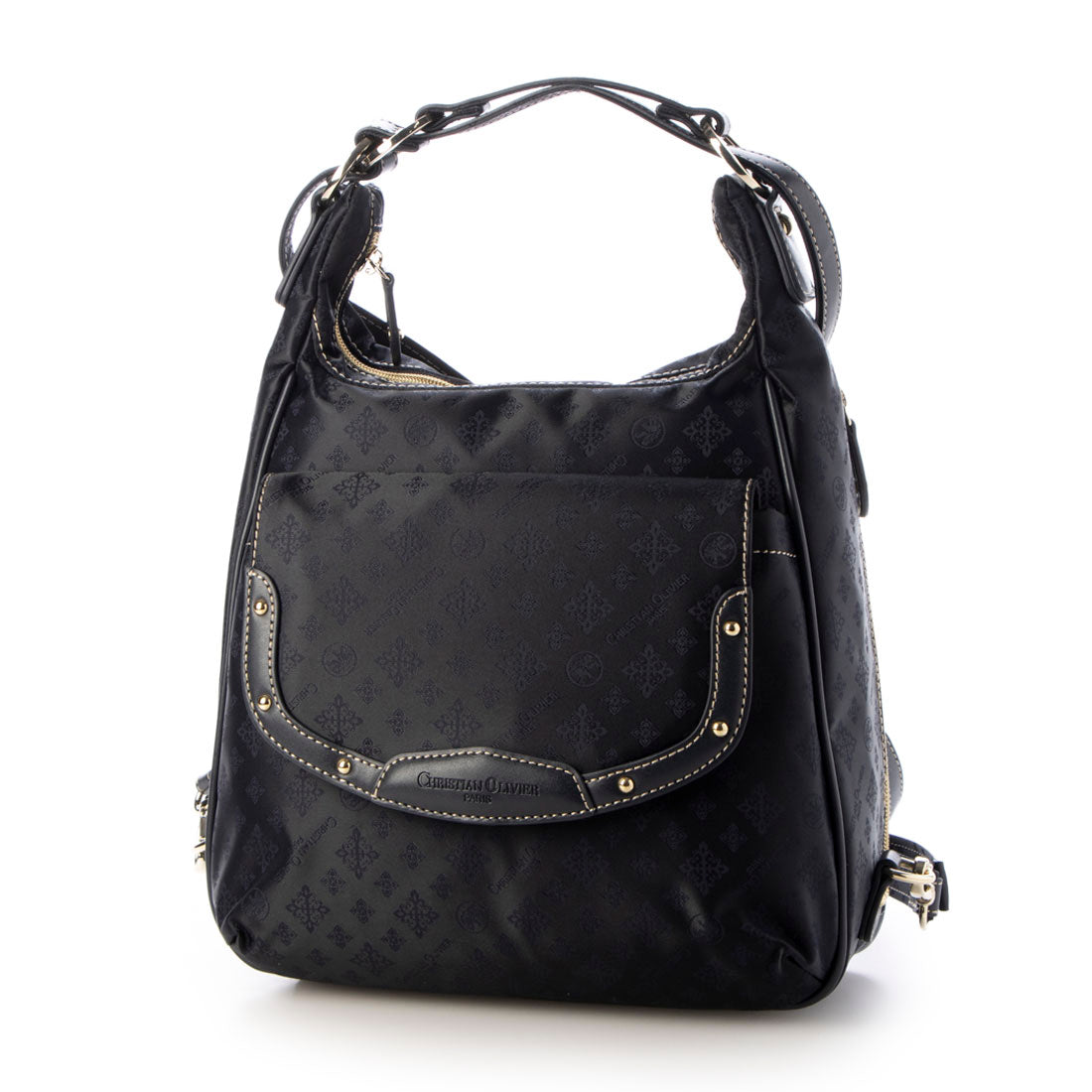 CHRISTIAN OLIVIER PARIS 3-Way Shoulder Backpack, Water-Repellent, Monogram, Jacquard Weave