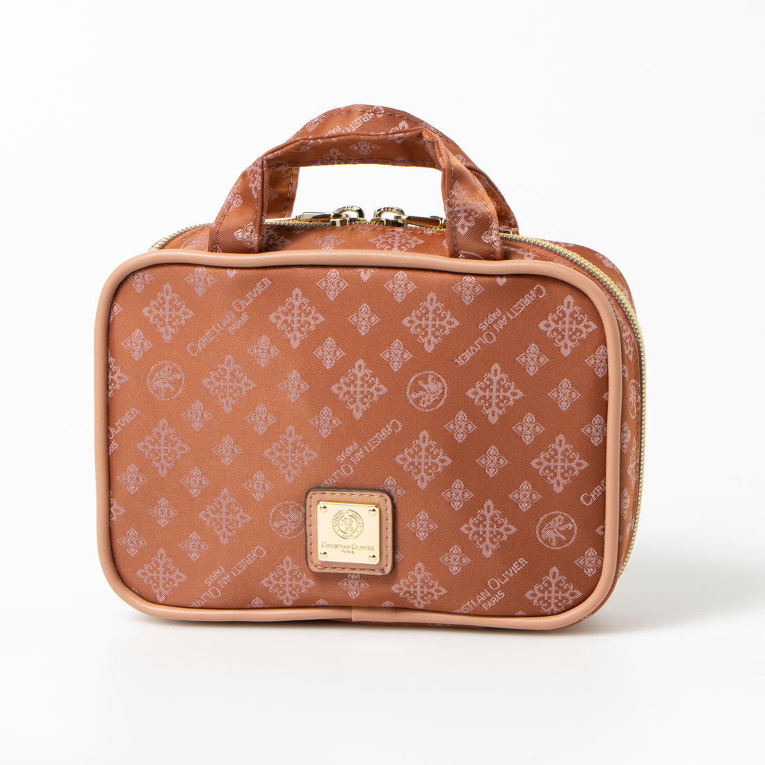 CHRISTIAN OLIVIER PARIS Vanity Pouch Water-Repellent Monogram Jacquard Weave