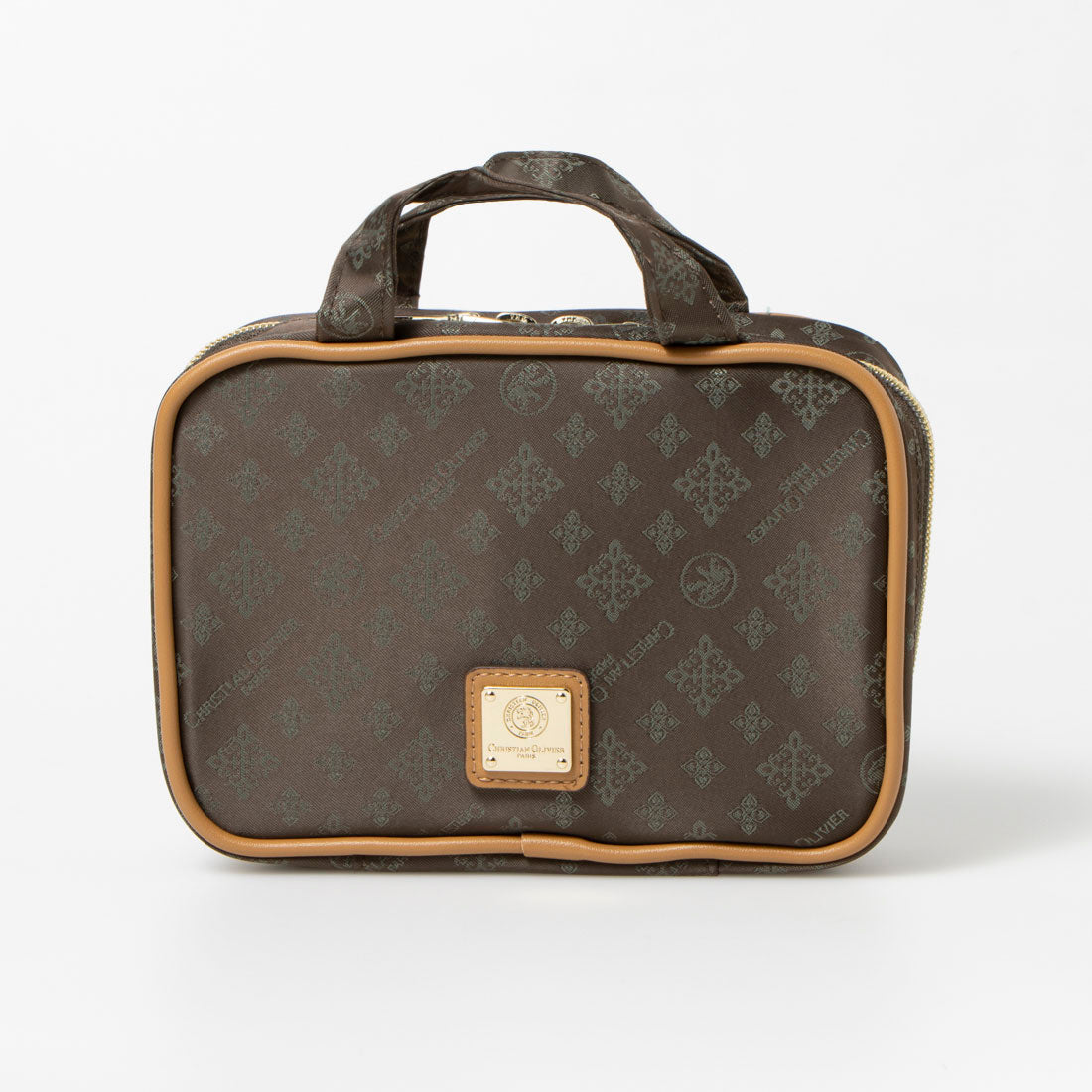 CHRISTIAN OLIVIER PARIS Vanity Pouch Water-Repellent Monogram Jacquard Weave