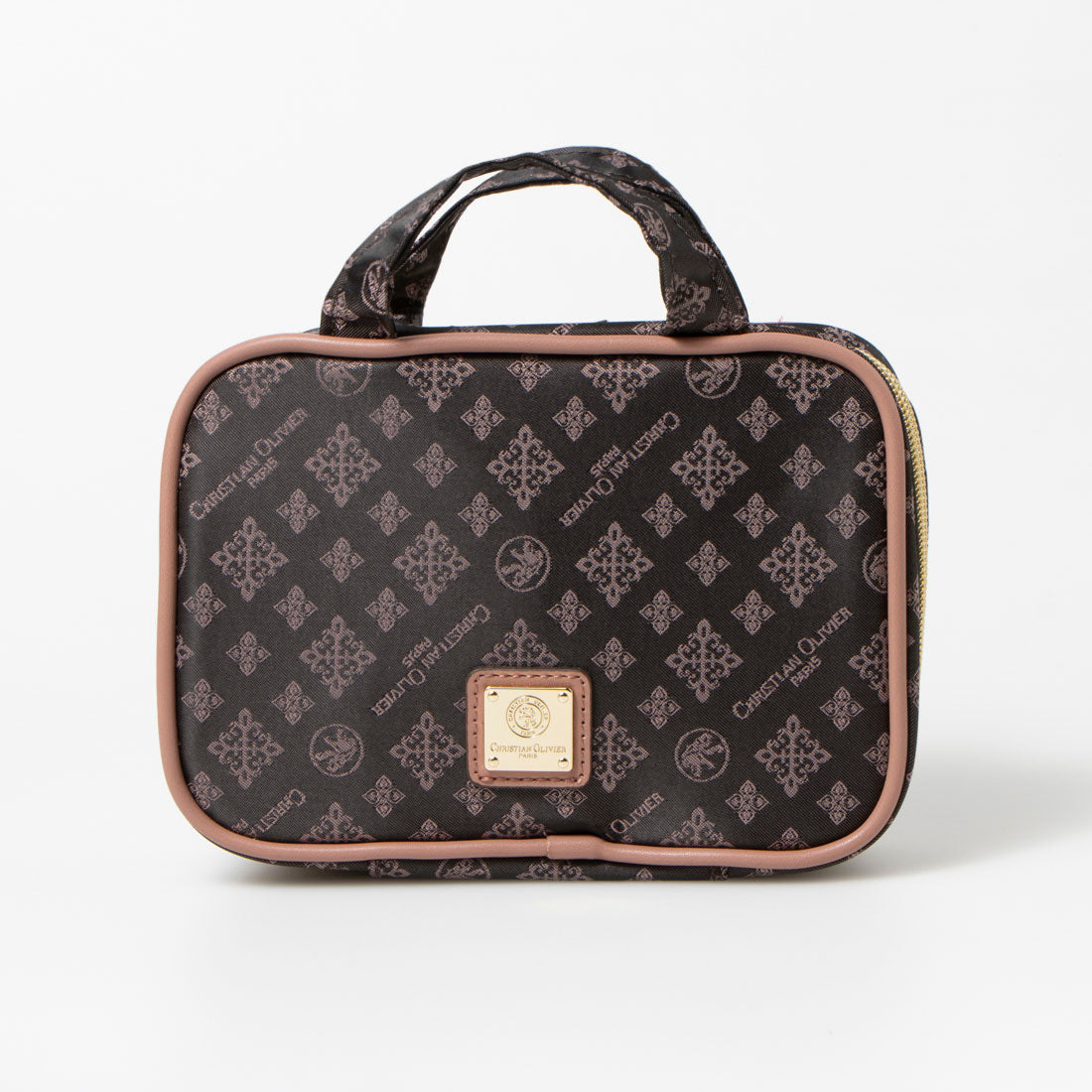 CHRISTIAN OLIVIER PARIS Vanity Pouch Water-Repellent Monogram Jacquard Weave