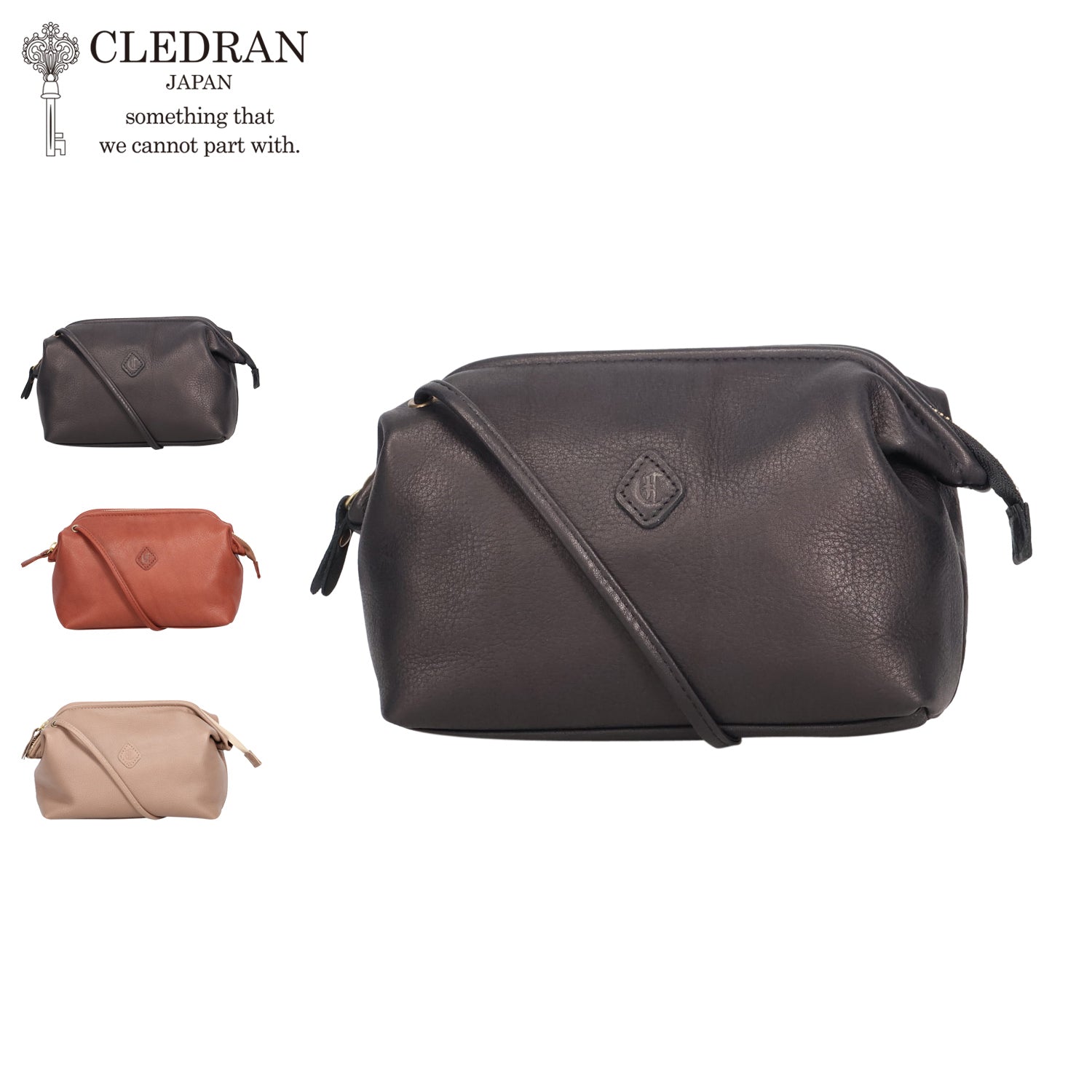 クレドラン CLEDRAN バッグ ショルダーバッグ レディース 本革 牛革 日本製 斜めがけ 軽量 コンパクト CL3542 （ブラック） ブラック