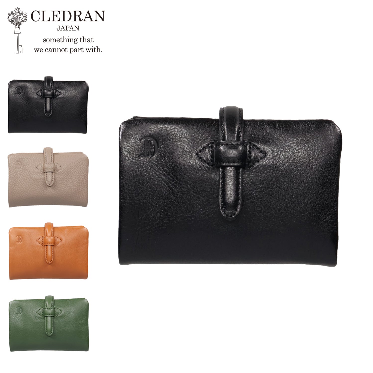 クレドラン CLEDRAN 財布 二つ折り財布 レディース 本革 牛革 日本製 ADORE WALLET M S6218 （グリーン） グリーン