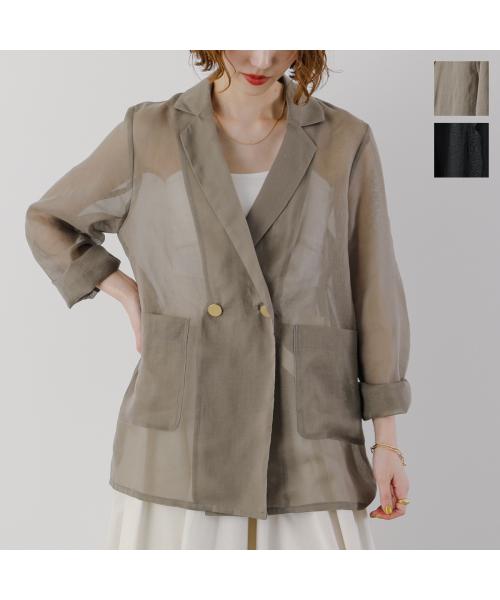 クロシェ CLOCHE CLOCHE シアージャケット 510-85029 サマージャケット ダブル （88/ブラック） 88/ブラック