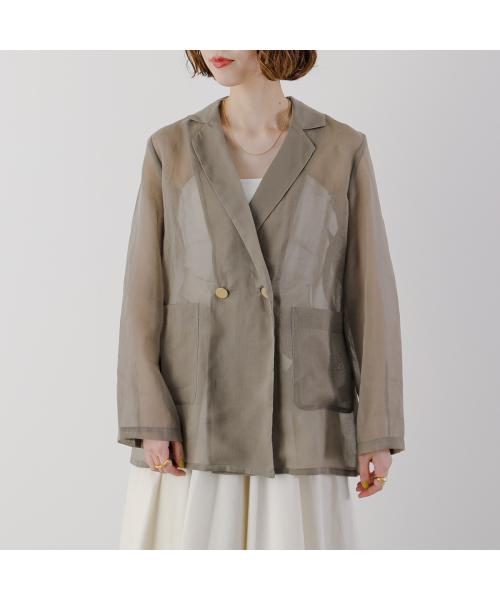 クロシェ CLOCHE CLOCHE シアージャケット 510-85029 サマージャケット ダブル （88/ブラック） 88/ブラック