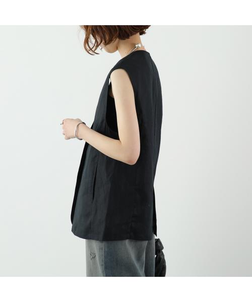 クロシェ CLOCHE CLOCHE ベスト 512-85562 ジレ リネン （88/ブラック） 88/ブラック