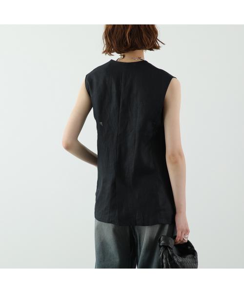 クロシェ CLOCHE CLOCHE ベスト 512-85562 ジレ リネン （88/ブラック） 88/ブラック
