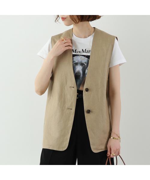 クロシェ CLOCHE CLOCHE ベスト 512-85562 ジレ リネン （45/ベージュ） 45/ベージュ