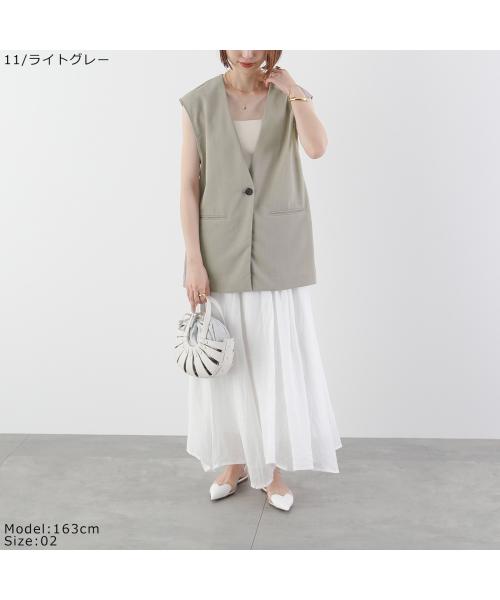 クロシェ CLOCHE CLOCHE ジレ ドライジョーゼット 85679 Vネック （11/ライトベージュ） 11/ライトベージュ