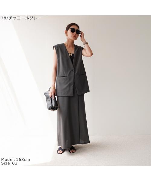 クロシェ CLOCHE CLOCHE ジレ ドライジョーゼット 85679 Vネック （11/ライトベージュ） 11/ライトベージュ